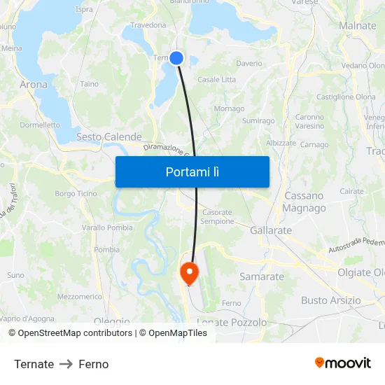 Ternate to Ferno map