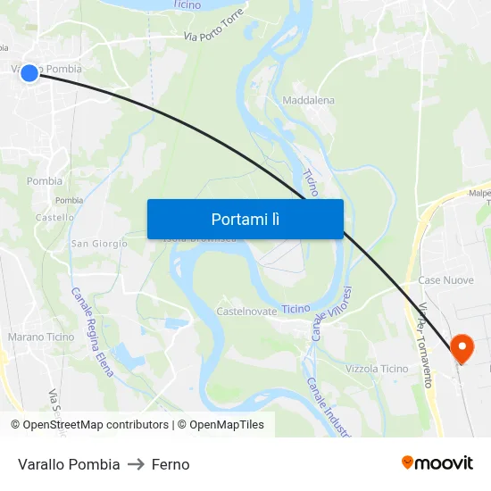 Varallo Pombia to Ferno map