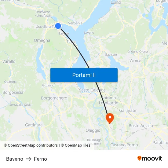 Baveno to Ferno map