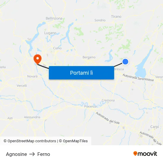 Agnosine to Ferno map
