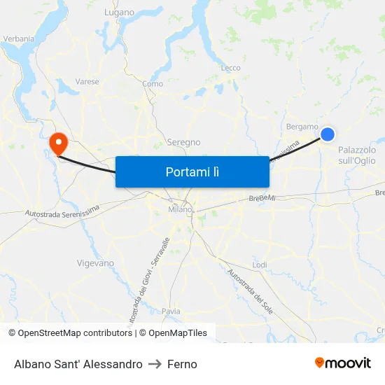 Albano Sant' Alessandro to Ferno map