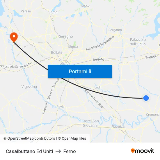 Casalbuttano Ed Uniti to Ferno map