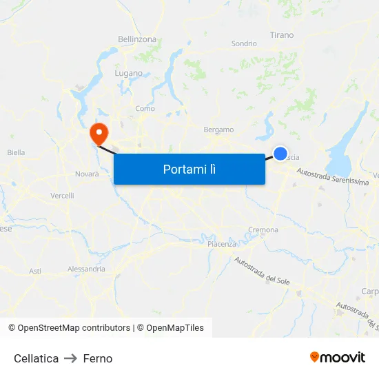 Cellatica to Ferno map