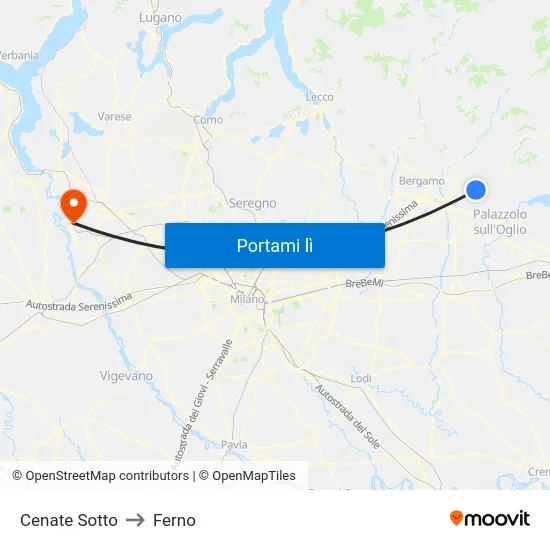 Cenate Sotto to Ferno map