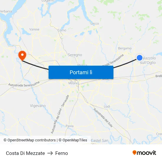Costa Di Mezzate to Ferno map