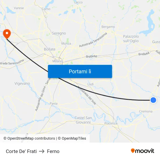 Corte De' Frati to Ferno map