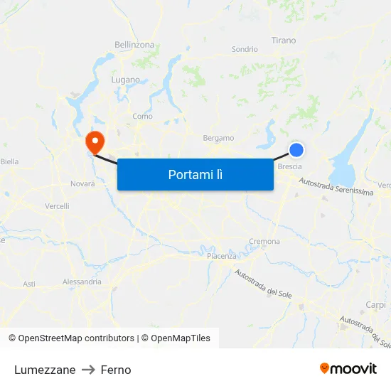 Lumezzane to Ferno map
