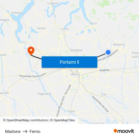 Madone to Ferno map