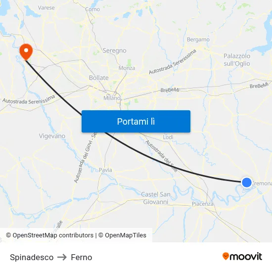 Spinadesco to Ferno map