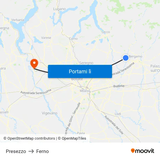 Presezzo to Ferno map