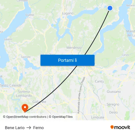 Bene Lario to Ferno map