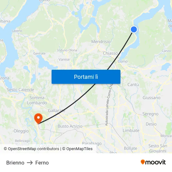 Brienno to Ferno map