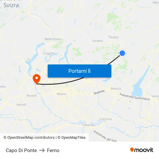 Capo Di Ponte to Ferno map