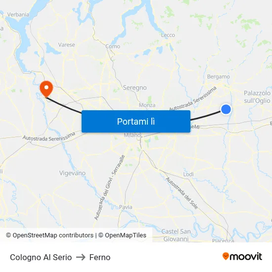 Cologno Al Serio to Ferno map