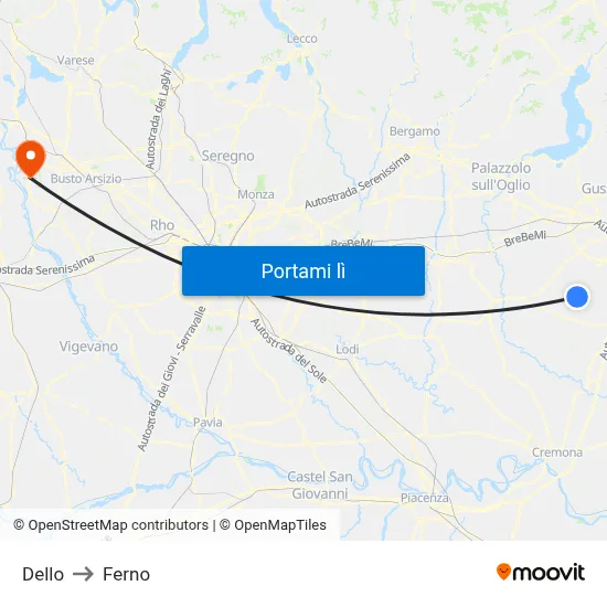 Dello to Ferno map