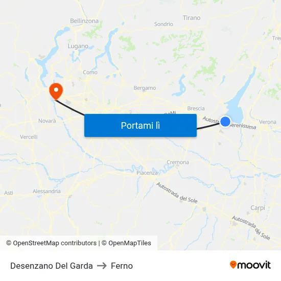 Desenzano Del Garda to Ferno map