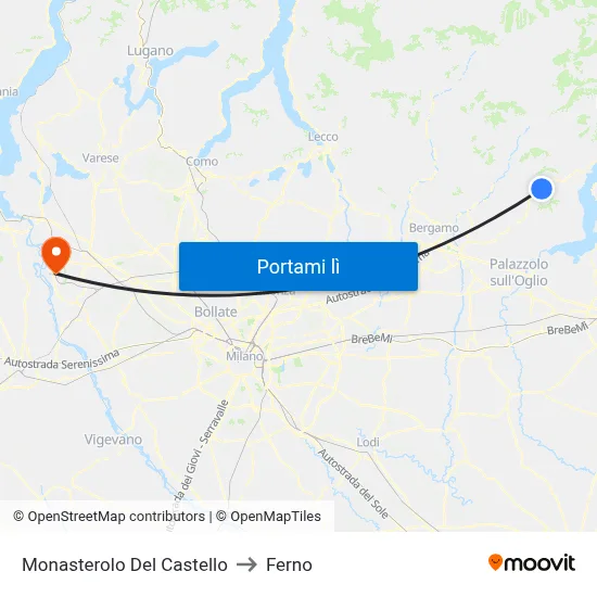 Monasterolo Del Castello to Ferno map