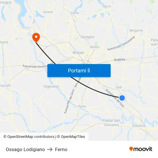 Ossago Lodigiano to Ferno map