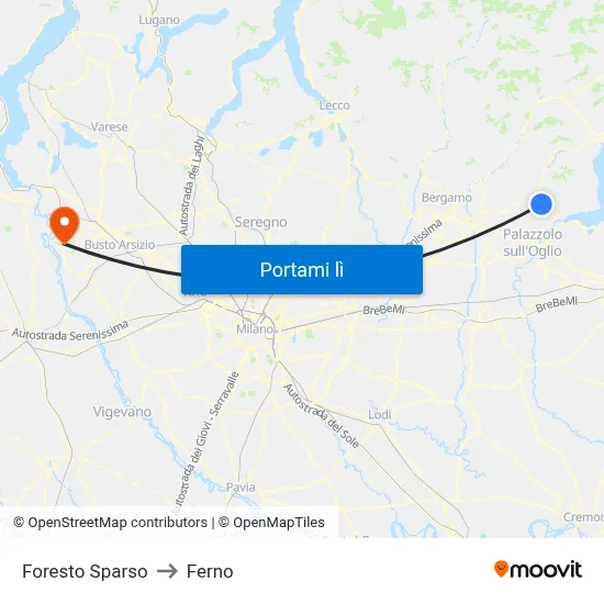 Foresto Sparso to Ferno map
