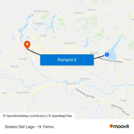Soiano Del Lago to Ferno map