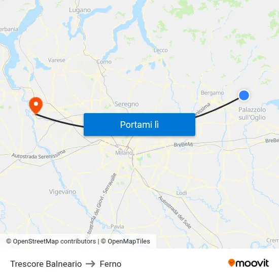 Trescore Balneario to Ferno map