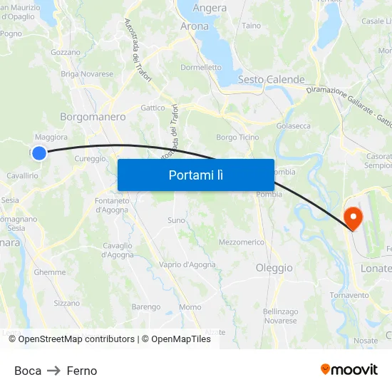 Boca to Ferno map
