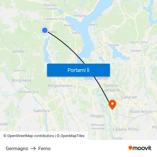 Germagno to Ferno map