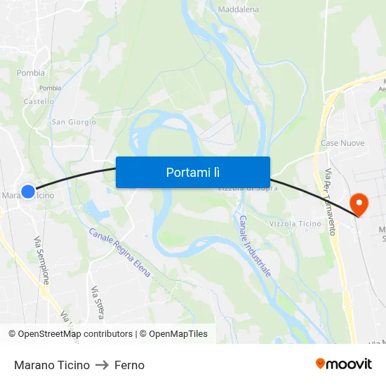 Marano Ticino to Ferno map