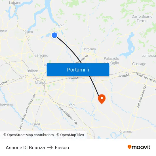 Annone Di Brianza to Fiesco map