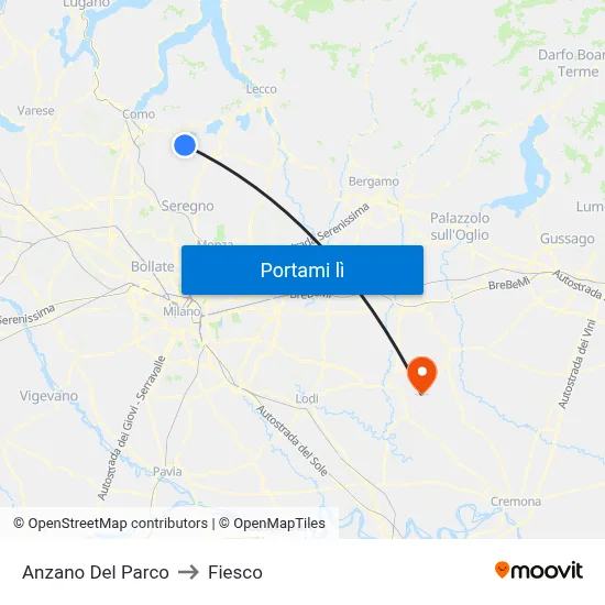 Anzano Del Parco to Fiesco map