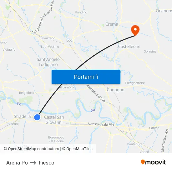 Arena Po to Fiesco map