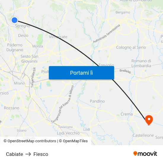 Cabiate to Fiesco map