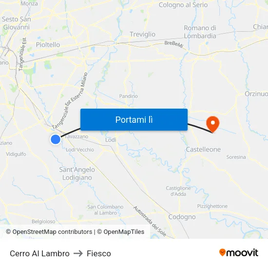 Cerro Al Lambro to Fiesco map
