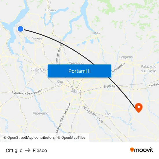 Cittiglio to Fiesco map