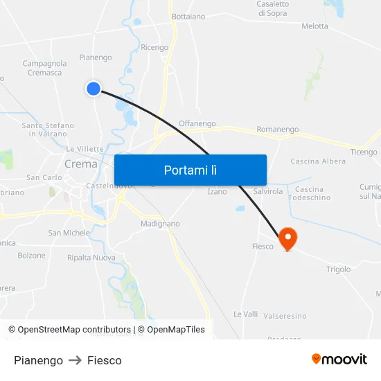 Pianengo to Fiesco map