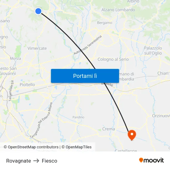 Rovagnate to Fiesco map