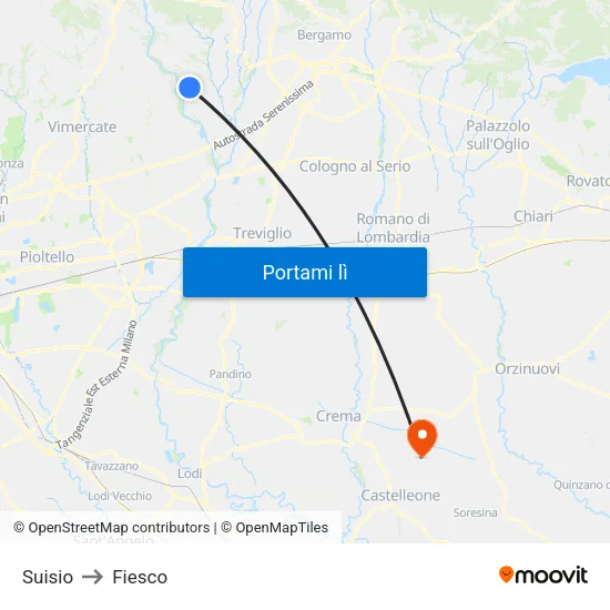 Suisio to Fiesco map
