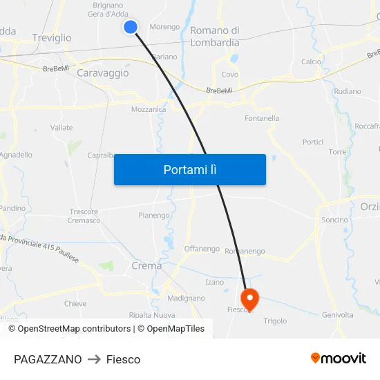PAGAZZANO to Fiesco map