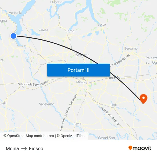 Meina to Fiesco map