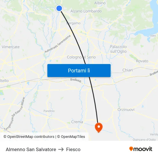 Almenno San Salvatore to Fiesco map