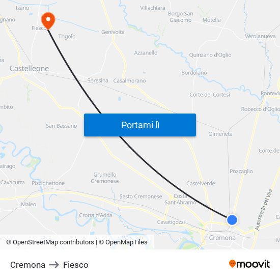 Cremona to Fiesco map