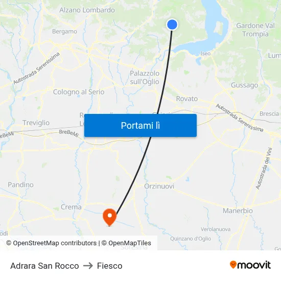 Adrara San Rocco to Fiesco map