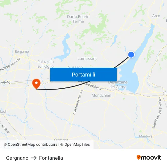 Gargnano to Fontanella map