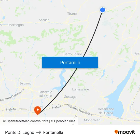 Ponte Di Legno to Fontanella map