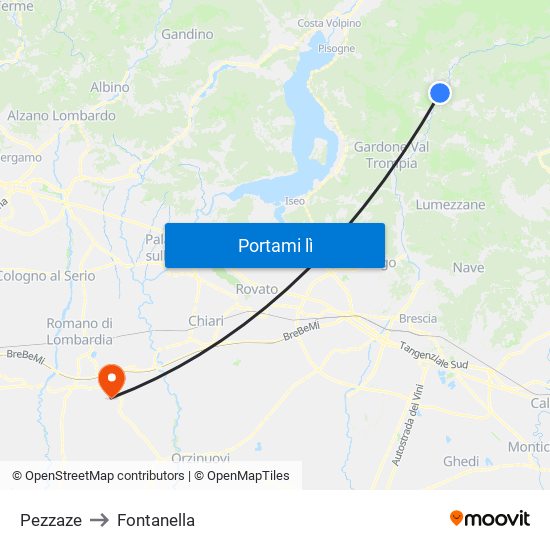 Pezzaze to Fontanella map