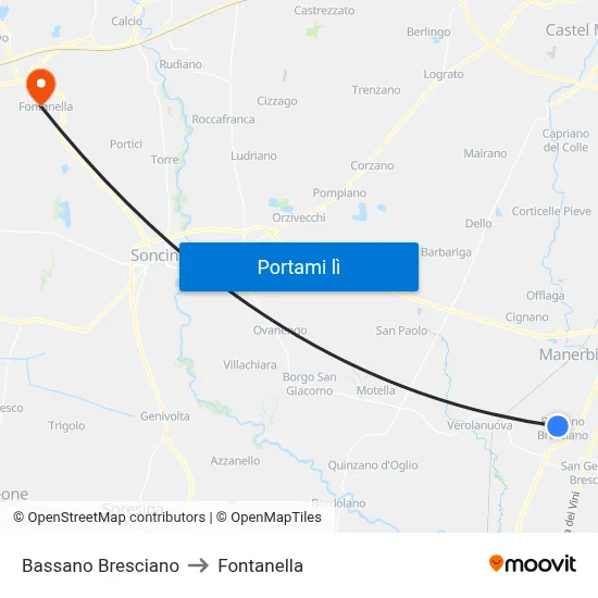 Bassano Bresciano to Fontanella map