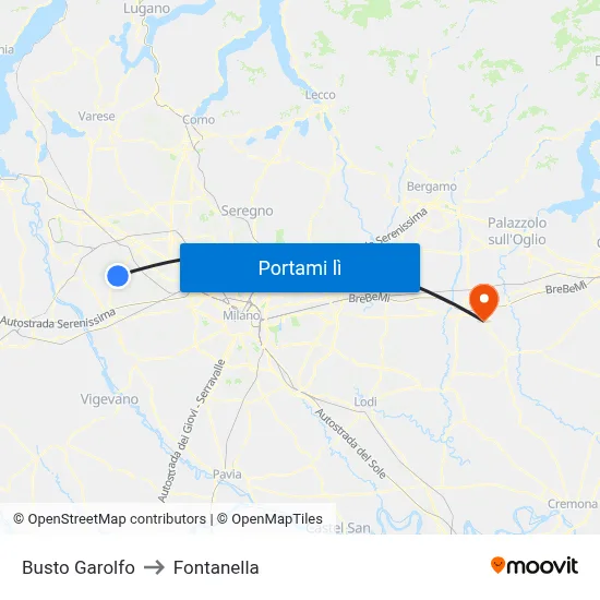 Busto Garolfo to Fontanella map