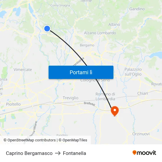 Caprino Bergamasco to Fontanella map