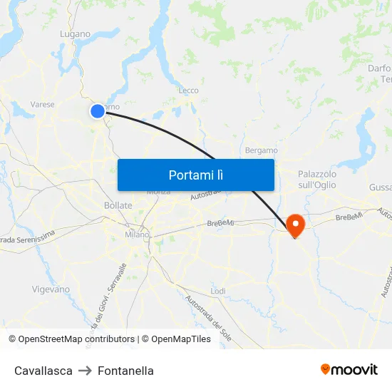 Cavallasca to Fontanella map