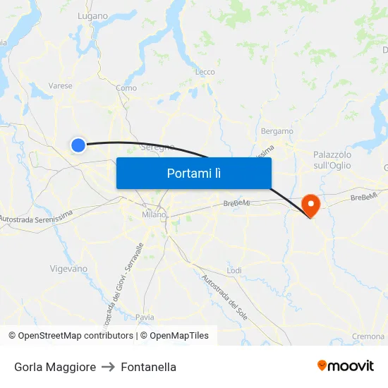 Gorla Maggiore to Fontanella map